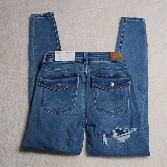 373 NWT AE Next Level Patched High-Waisted Jegging Size 2 Regular - Picture 5 of 10